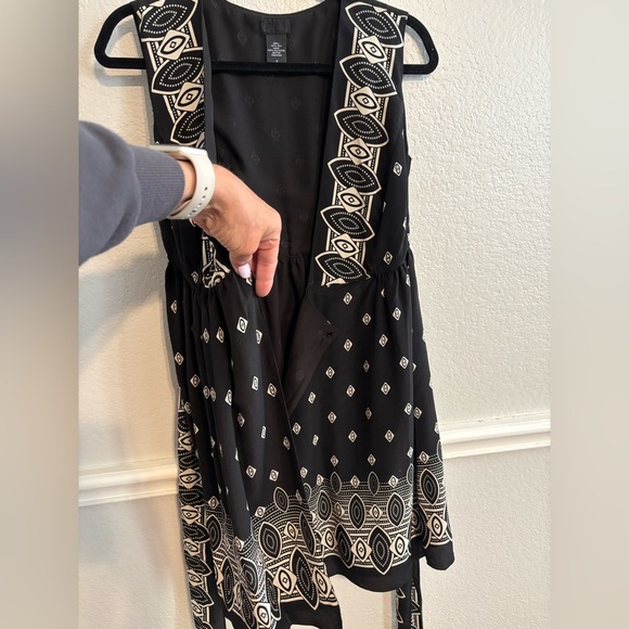 Anna Sui for Target Silk Belted Wrap Black & Cream Dress size Small - Picture 5 of 6